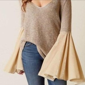 Free People Celestial Velvet Bell Sleeve Sweater
